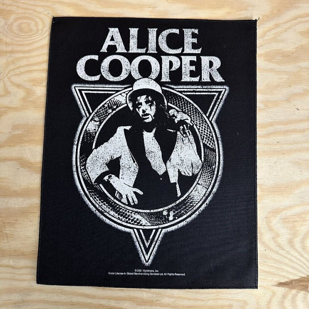 Alice Cooper Back Patch Snake Skin XL DTG Printed Sew On
